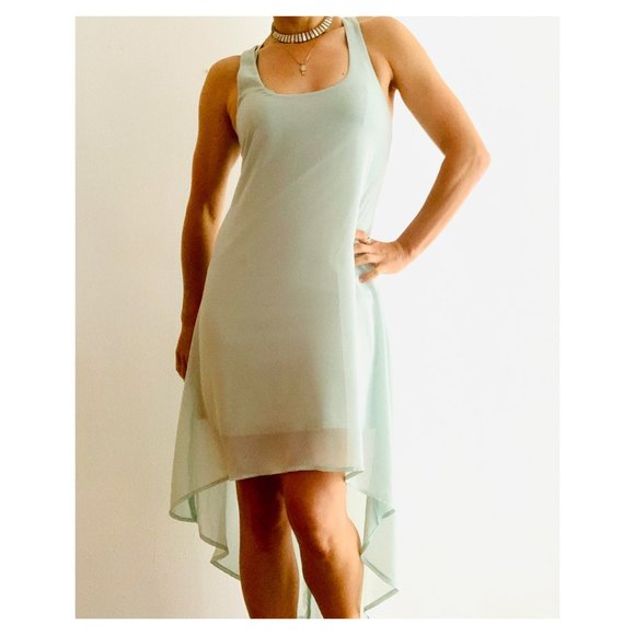 Mint Green Chiffon Dress - Picture 4 of 12